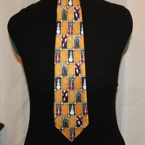 XYZ INC Mens Christmas Necktie Classic Novelty Tie Candy Cane Snowmen